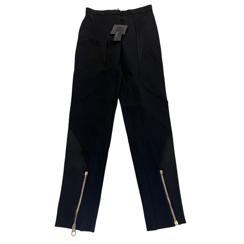 *13-92 VERSACE Women's Stretch Pants Black Size IT40/US4
